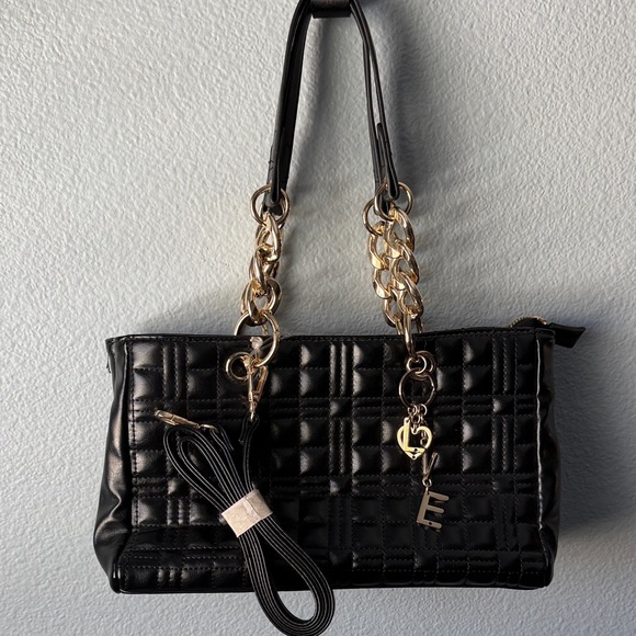 like dreams Handbags - Like Dreams Elegant Black Quilted Handbag with Gold Chain and Cross Body NWT